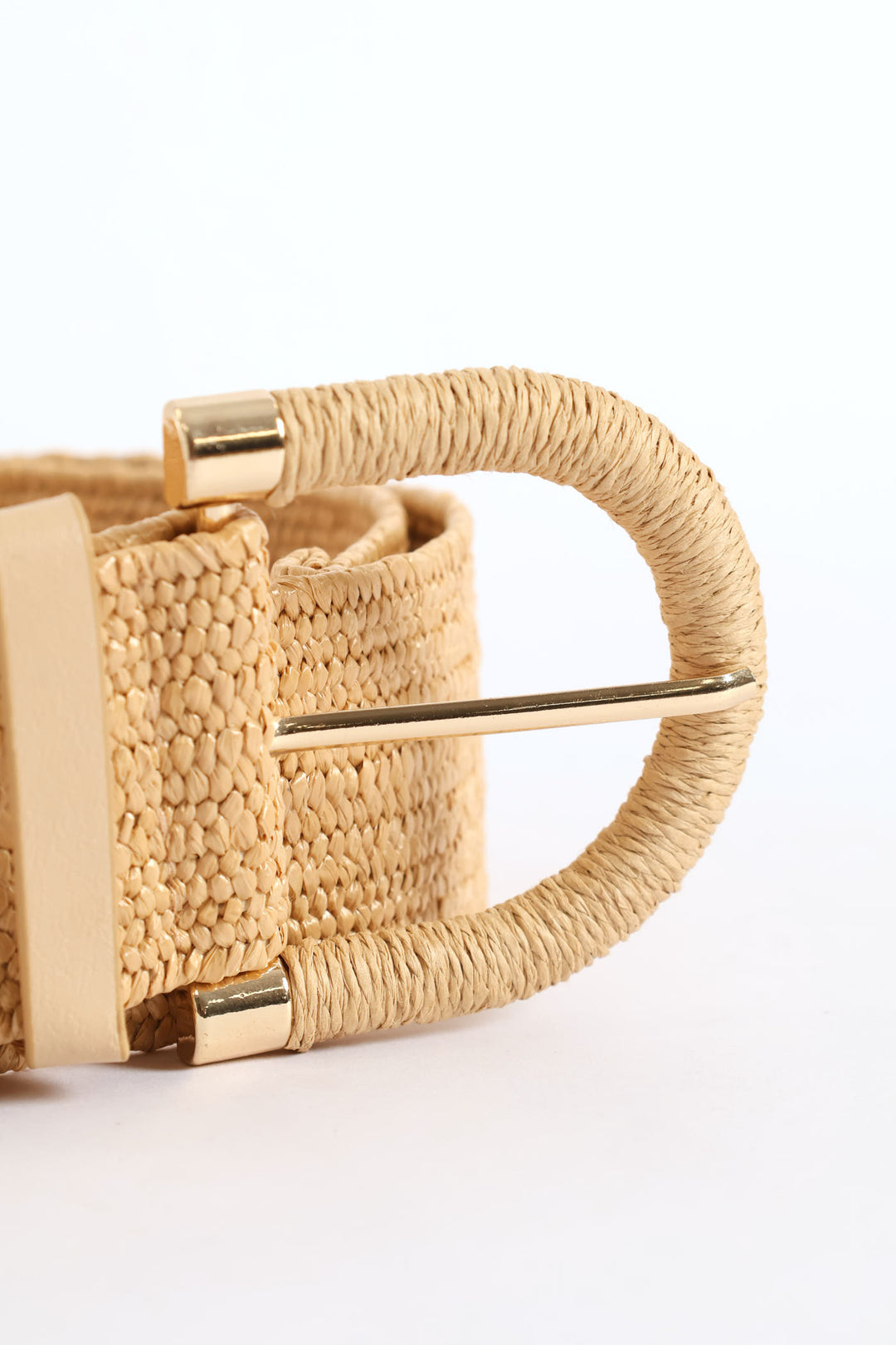 Straw Fashion Belt - Beige