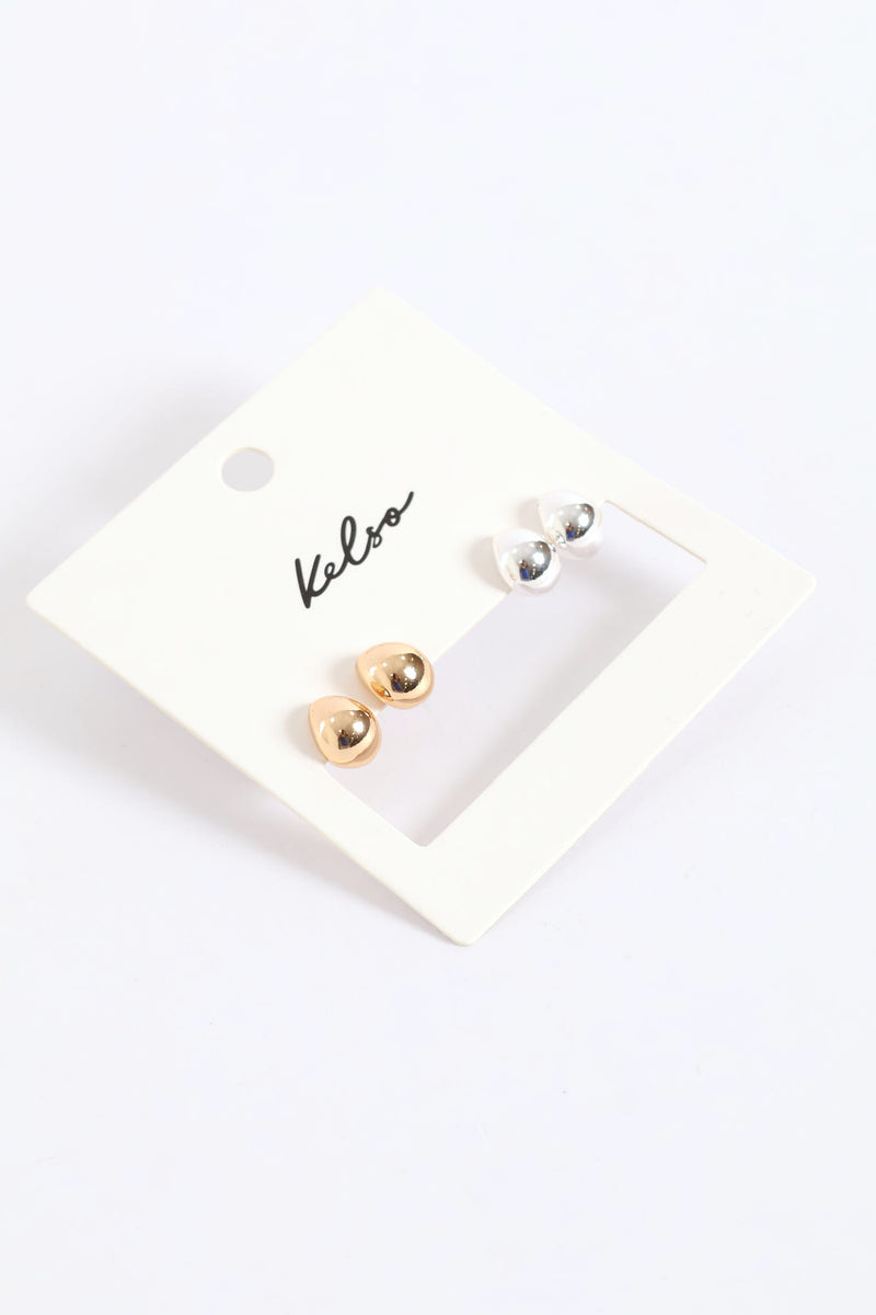 2 Pack Chunky Bubble Earrings - Multi