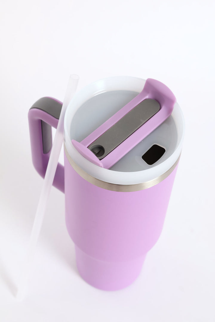 Plain Large Metal 1200ml Travel Flask - Purple