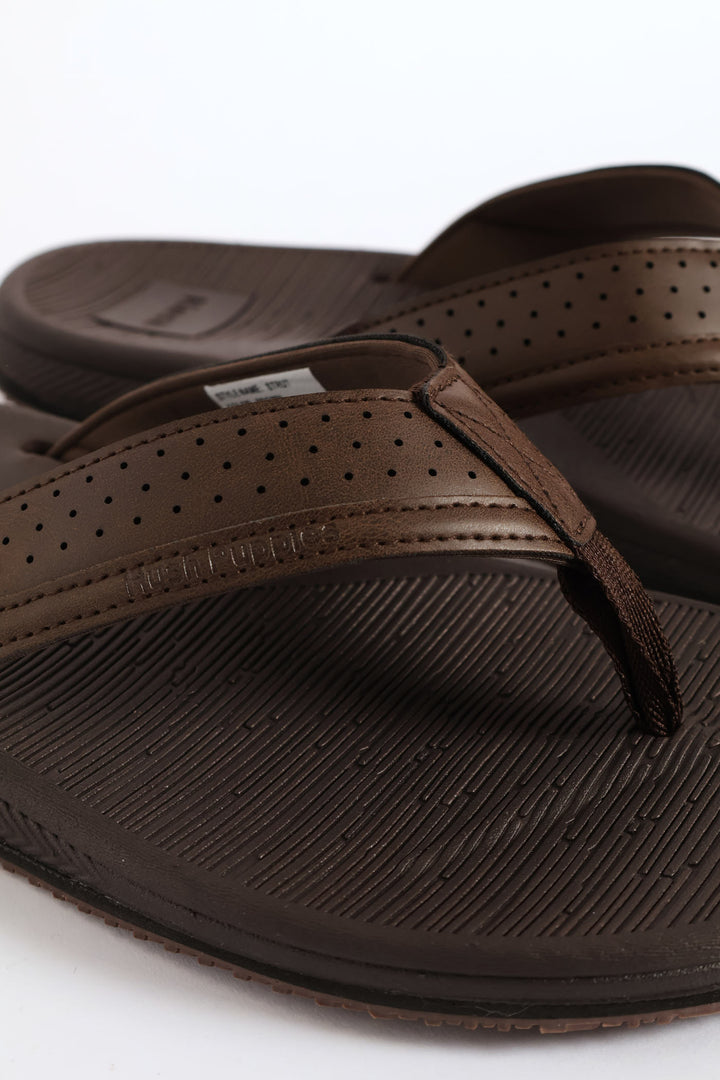 Strut Wide Vamp Sandal - Brown