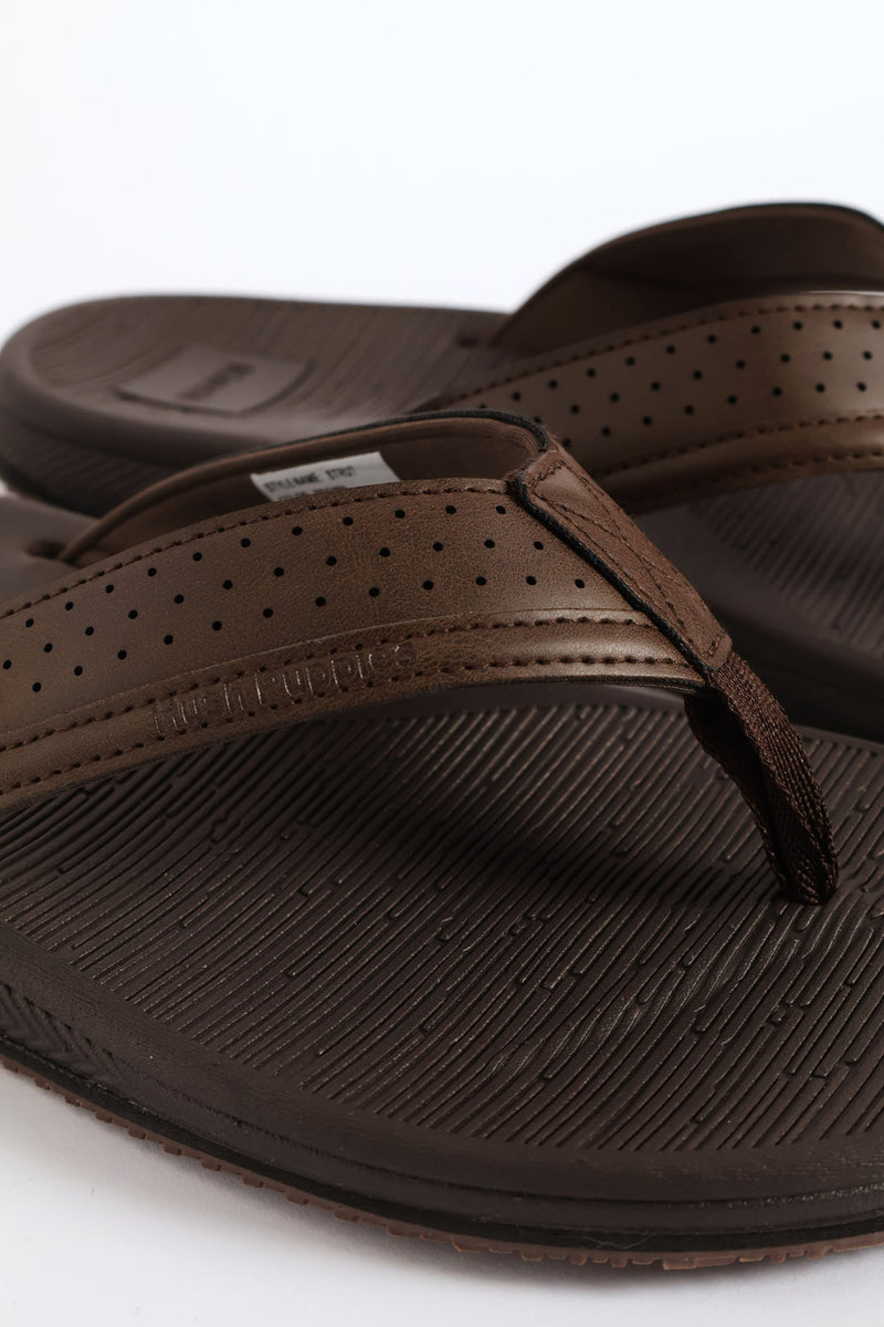 Strut Wide Vamp Sandal - Brown