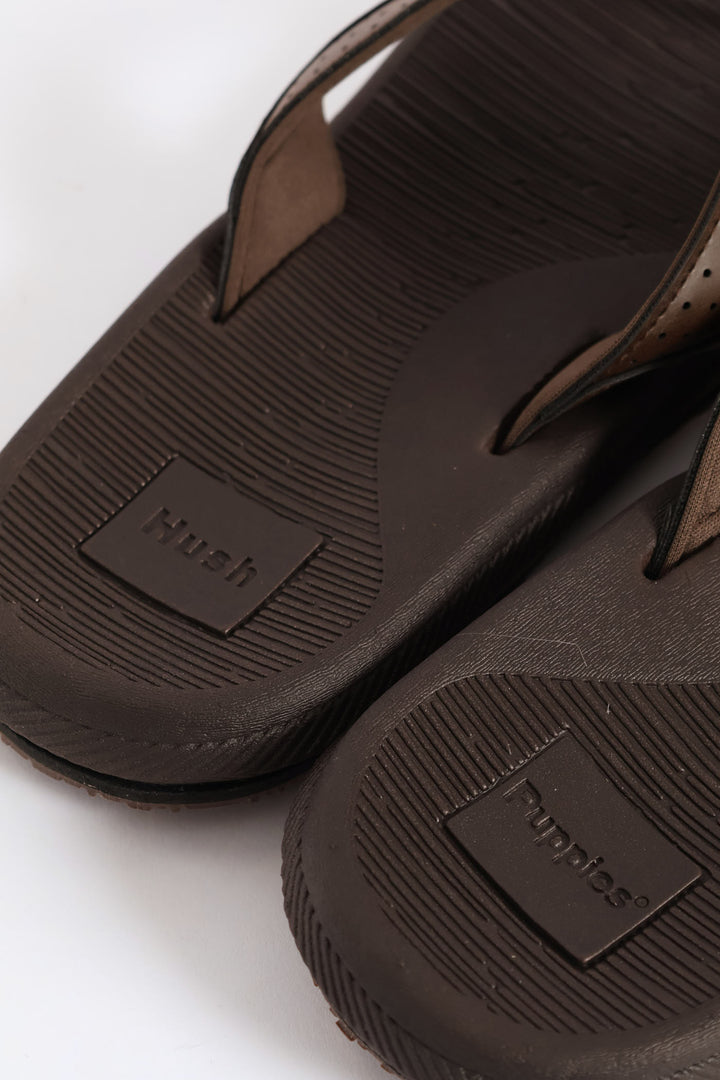 Strut Wide Vamp Sandal - Brown