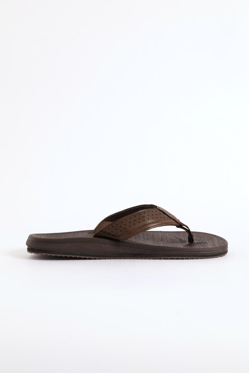 Strut Wide Vamp Sandal - Brown