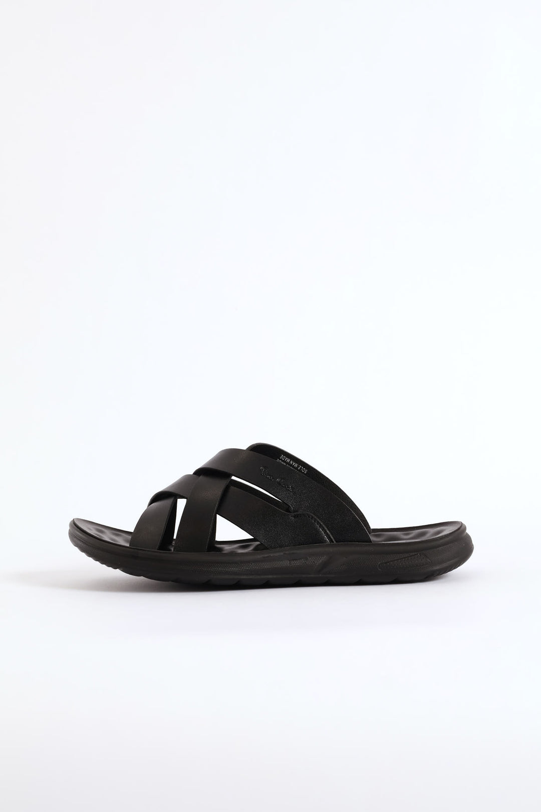 Comfort Cross Over Strap Sandal - Black