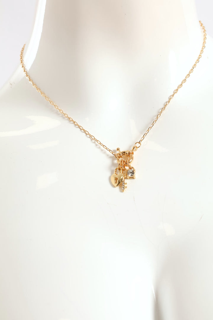Charm Pendant Necklace - Gold