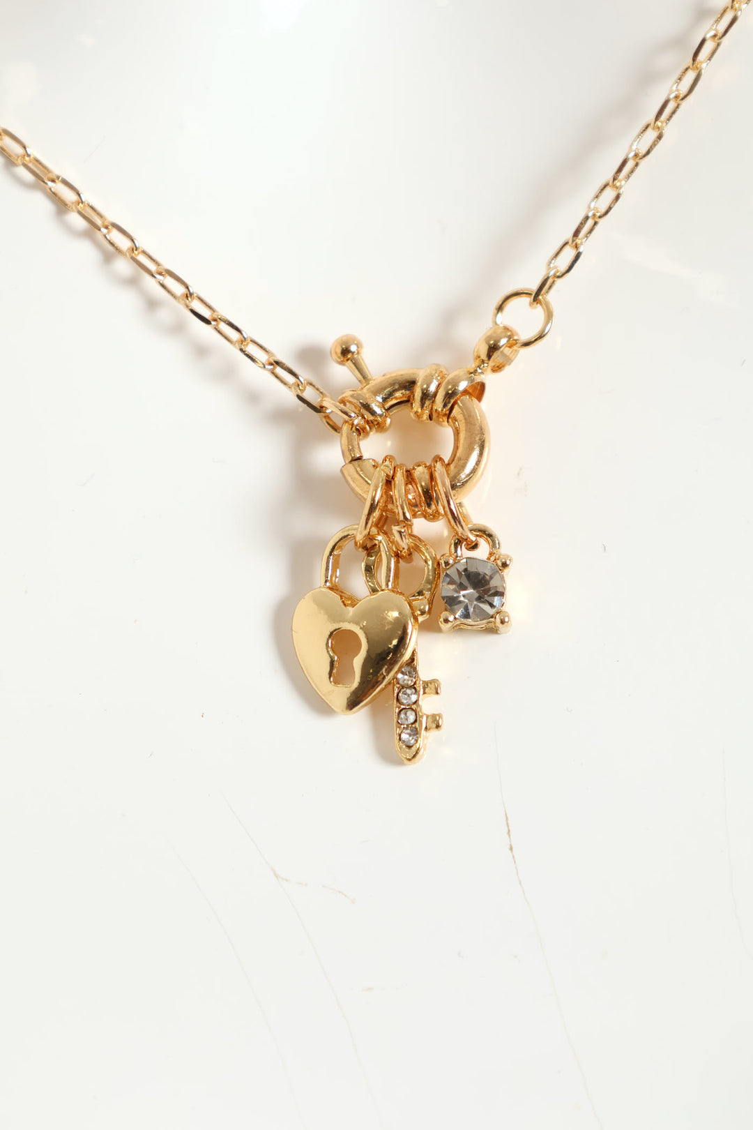 Charm Pendant Necklace - Gold