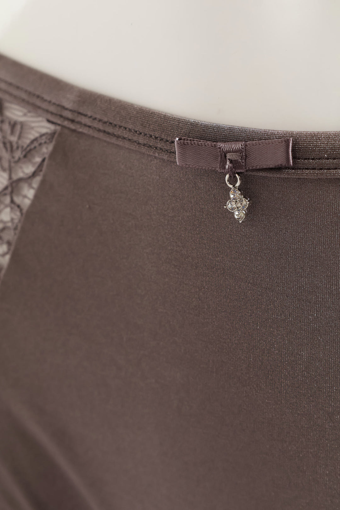 Bonded Microfibre & Lace Boyleg Panty - Grey