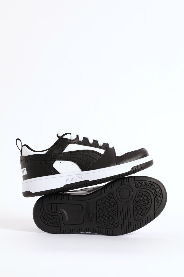 Pre-Boys Rebound V6 Lo Sneaker - Black/White