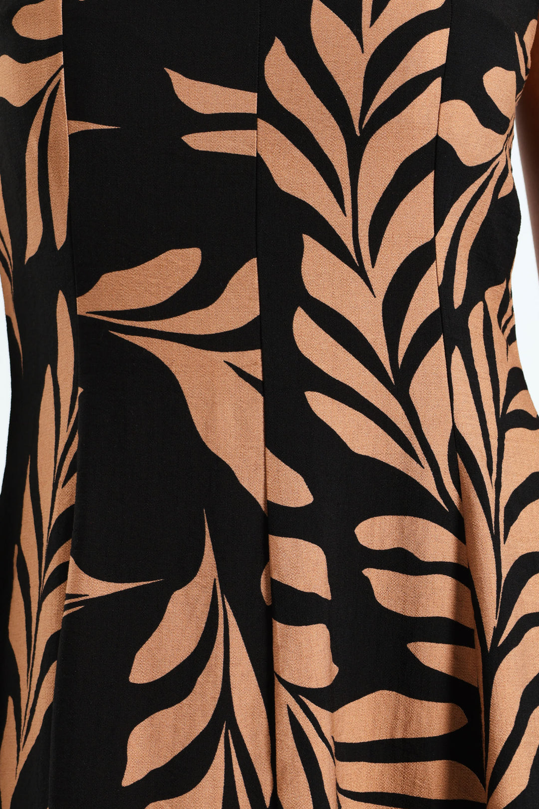 Strappy Fit & Flare Panelled Slip Dress - Black/Brown