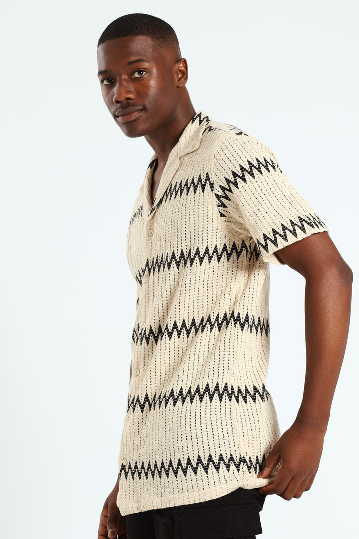 Crochet Knit Shirt - Off White