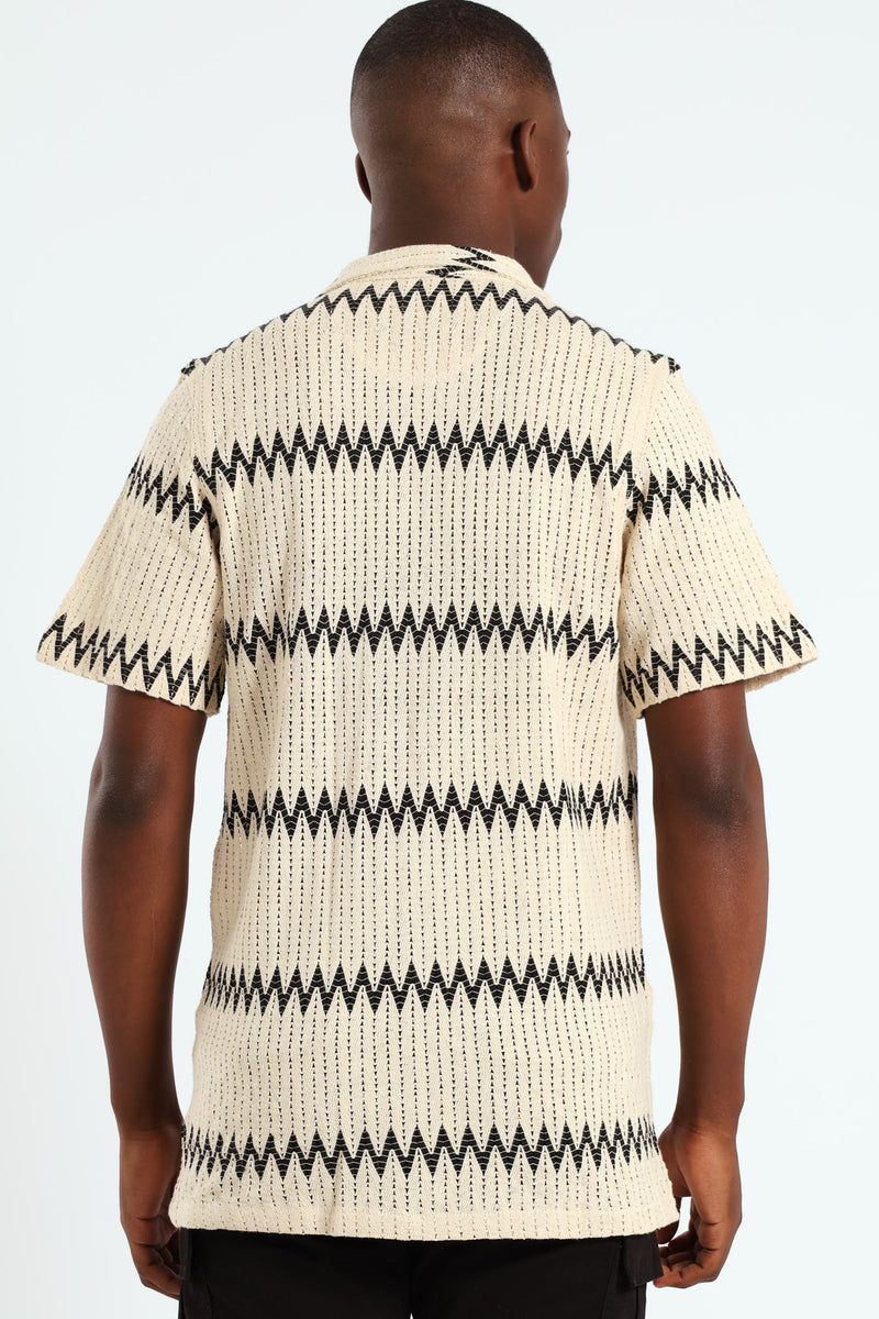 Crochet Knit Shirt - Off White