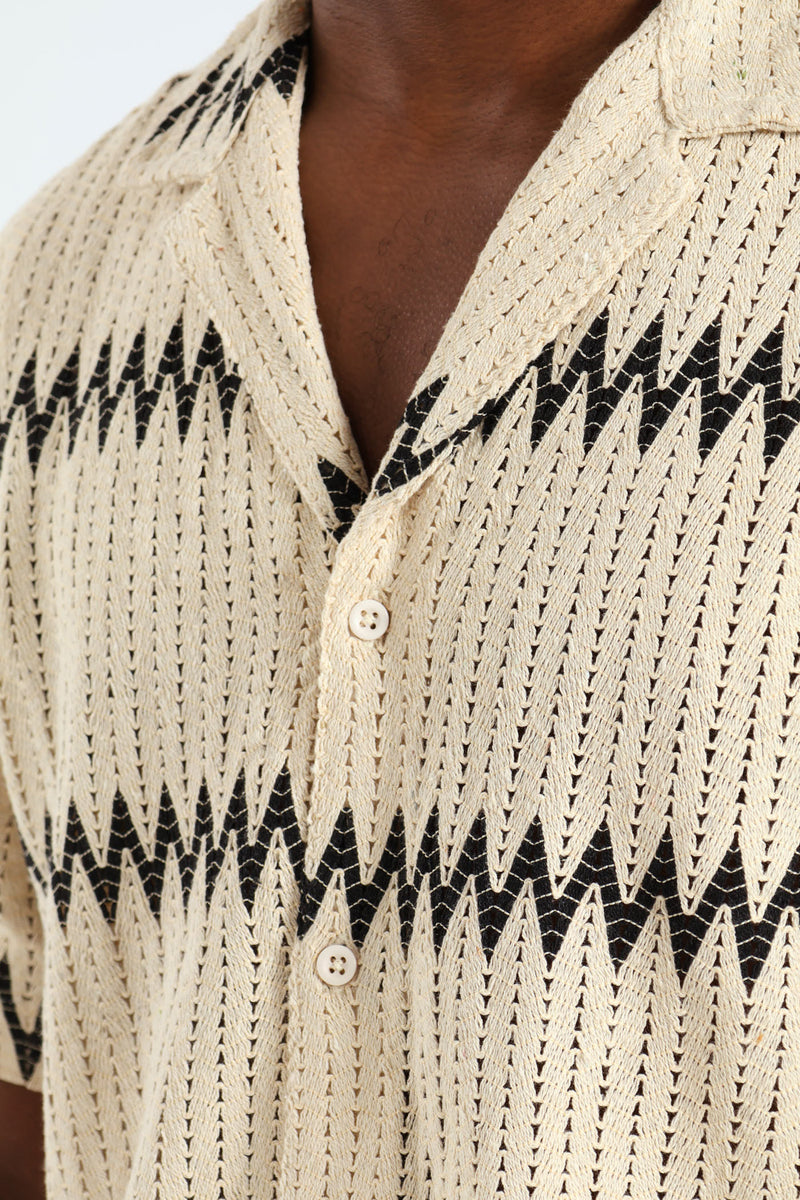 Crochet Knit Shirt - Off White