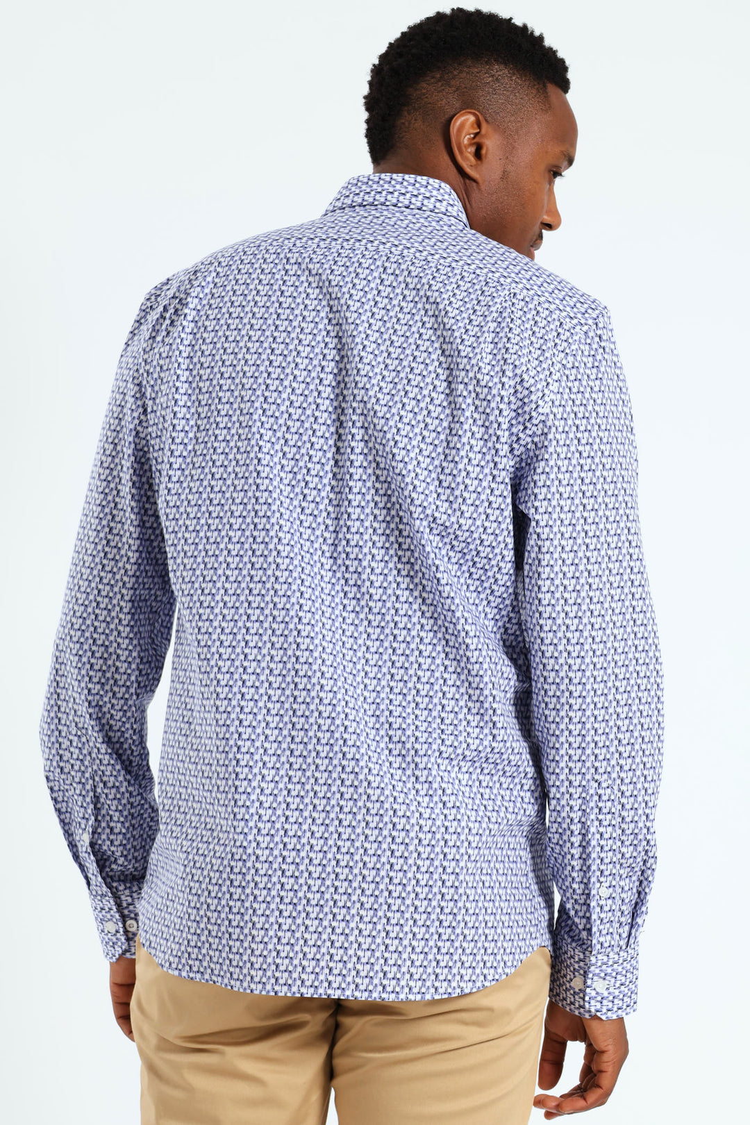 Gonzo Geo Printed Long Sleeve Shirt - Navy