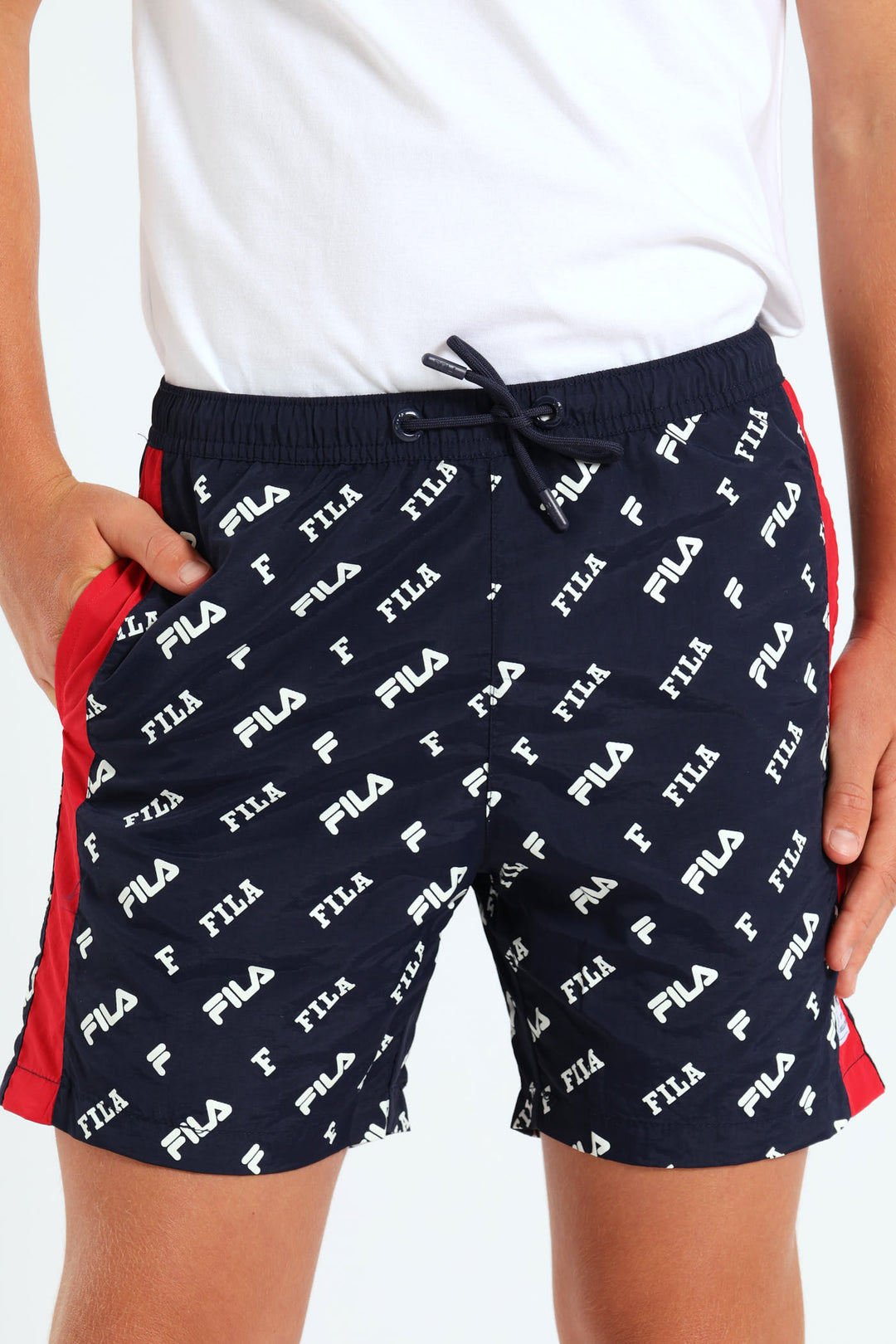 Boys Nylon Print Shorts - Blue