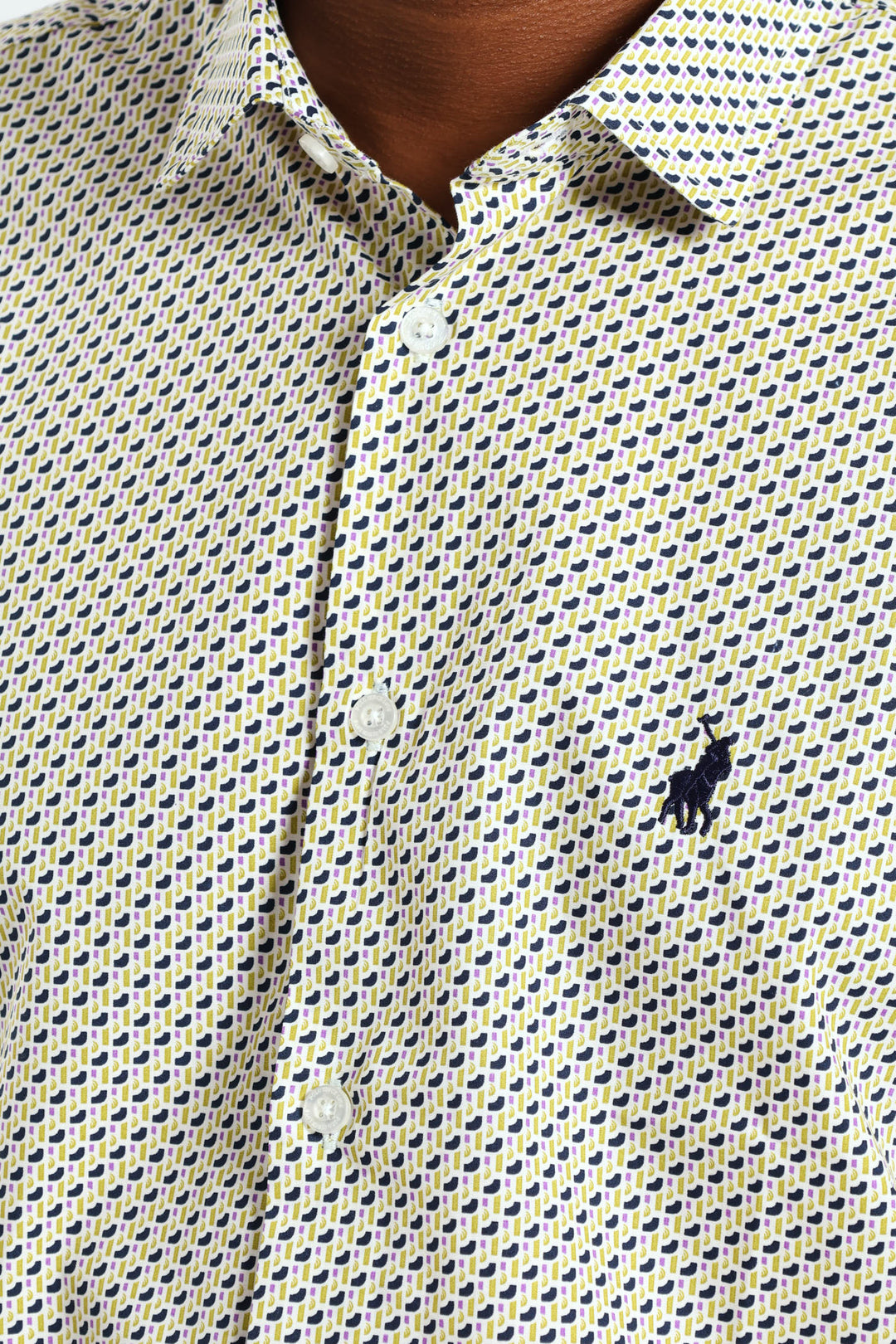 Thebe Dot Printed Long Sleeve Shirt - Blue