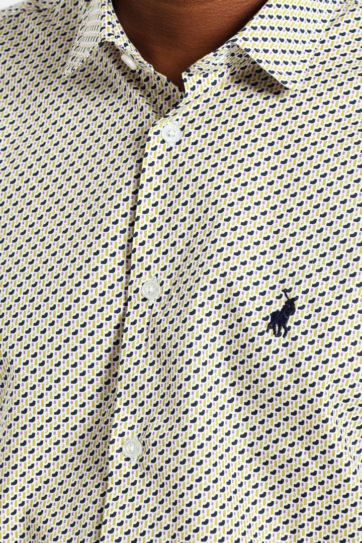 Thebe Dot Printed Long Sleeve Shirt - Blue