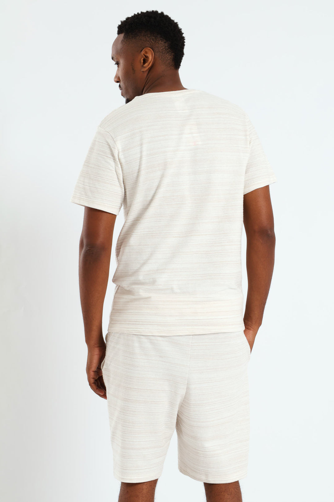 Surface Interest Tee & Shorts PJ Set - Beige