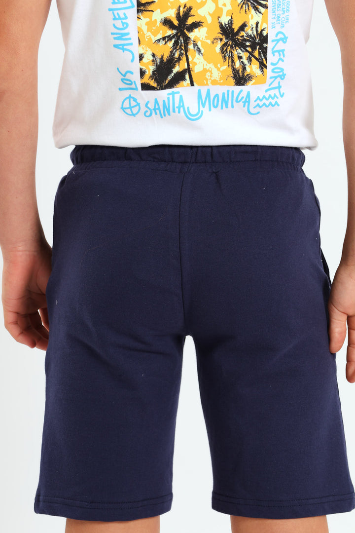 Boys Nasa Printed Shorts - Navy