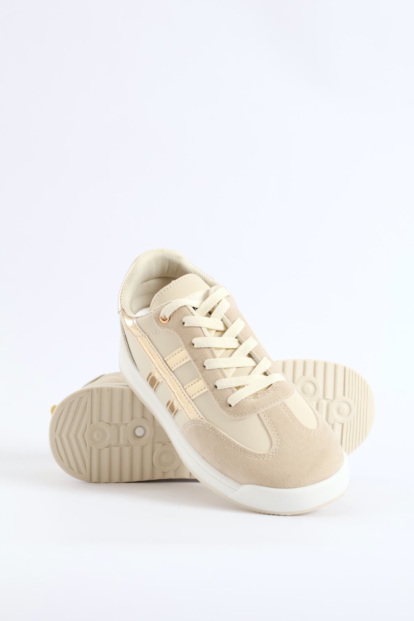 Ladies Toe Bumper Heel Print Lace Up Sneaker - Beige – Edgars