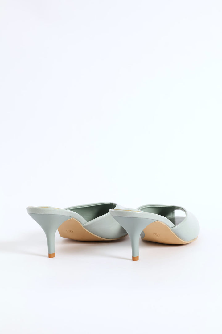 Peeptoe Mule Heel - Sage