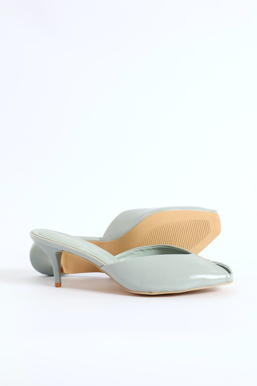 Peeptoe Mule Heel - Sage