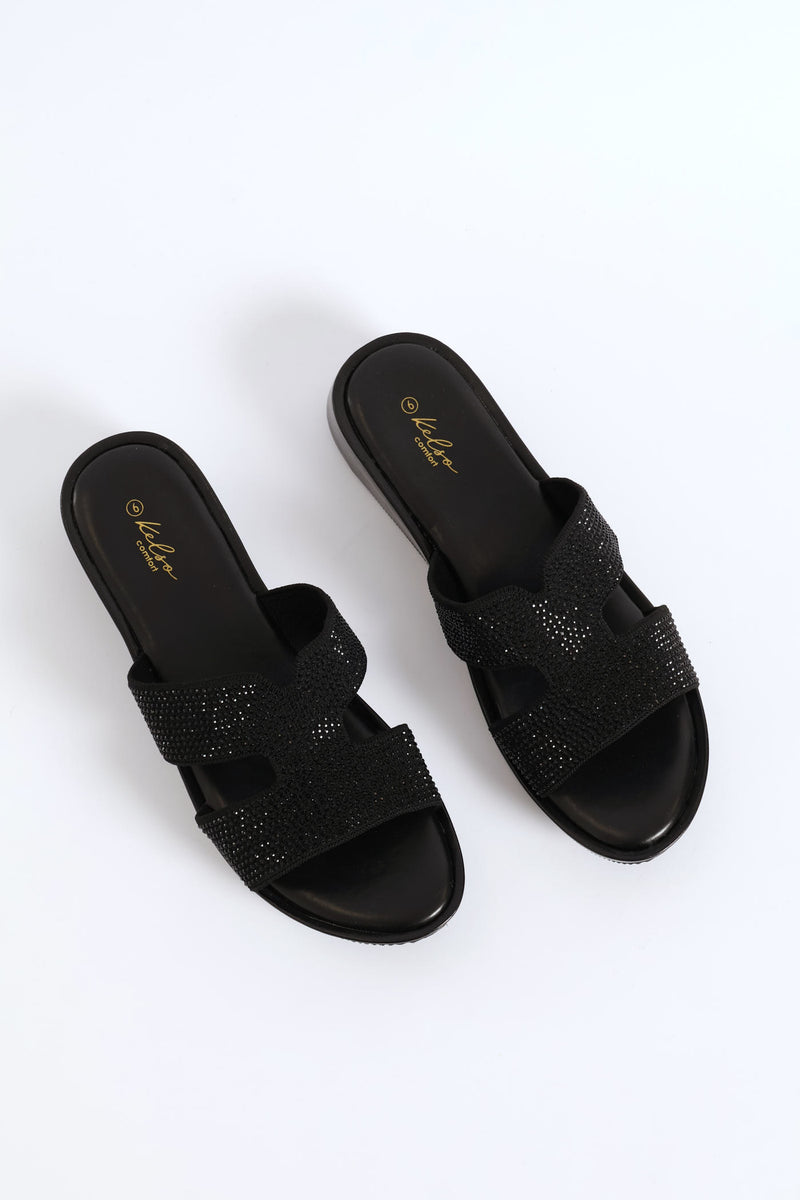 H-Mule Sandal On Comfort Outsole - Black