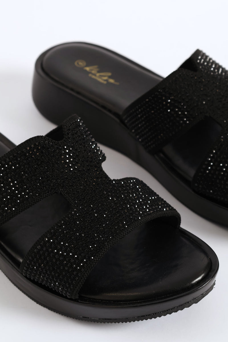 H-Mule Sandal On Comfort Outsole - Black