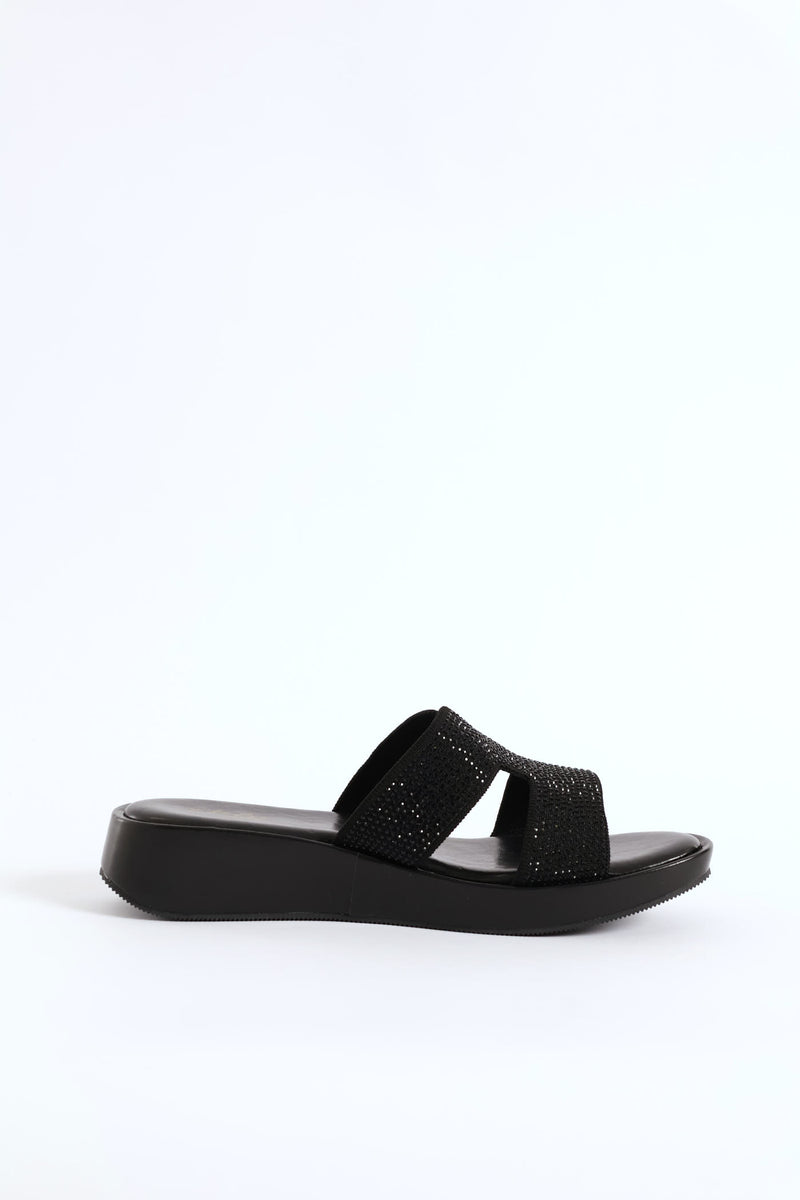 H-Mule Sandal On Comfort Outsole - Black