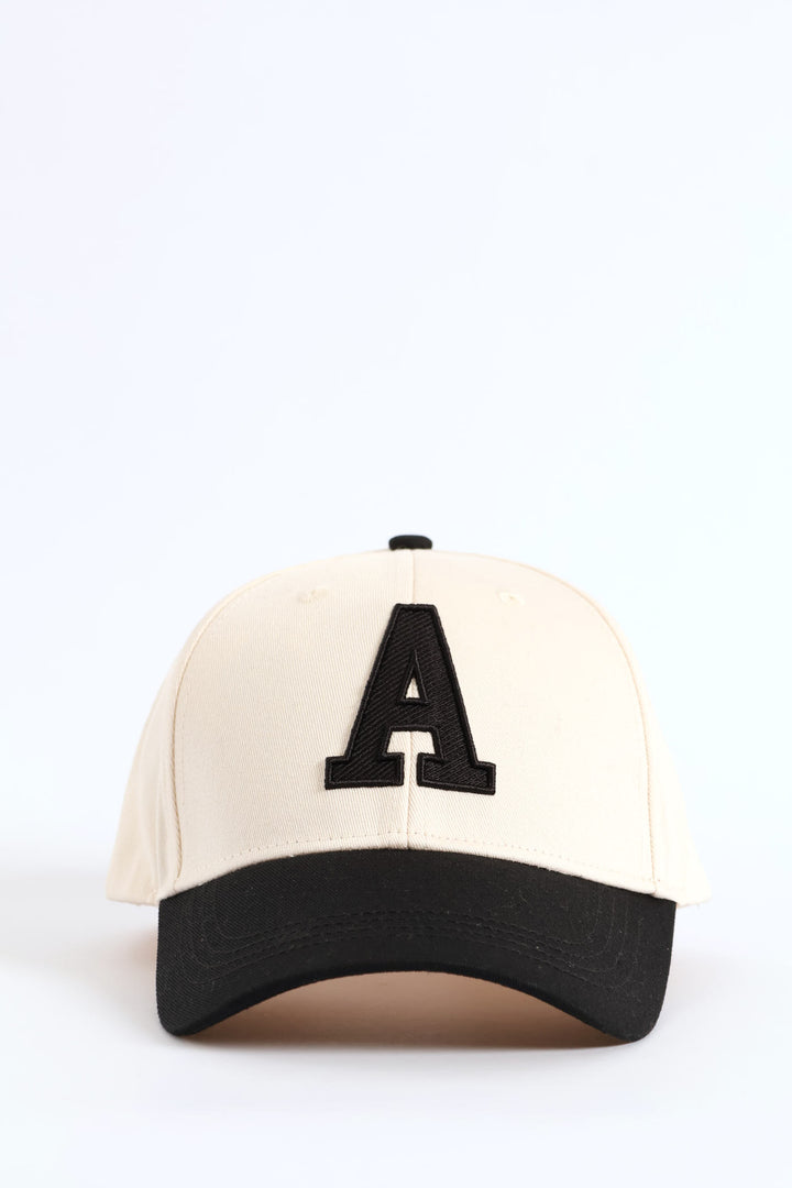 Colour Block Cap - Black/Beige