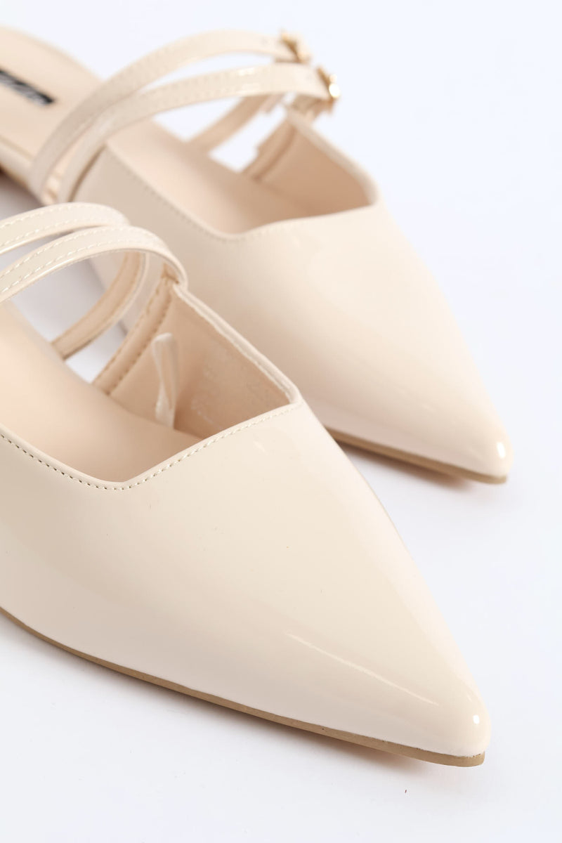 Pointy Double Strap Mule - Off White