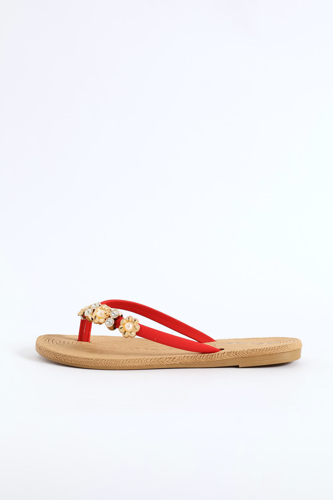 Diamante Trm Thong Sandal - Red