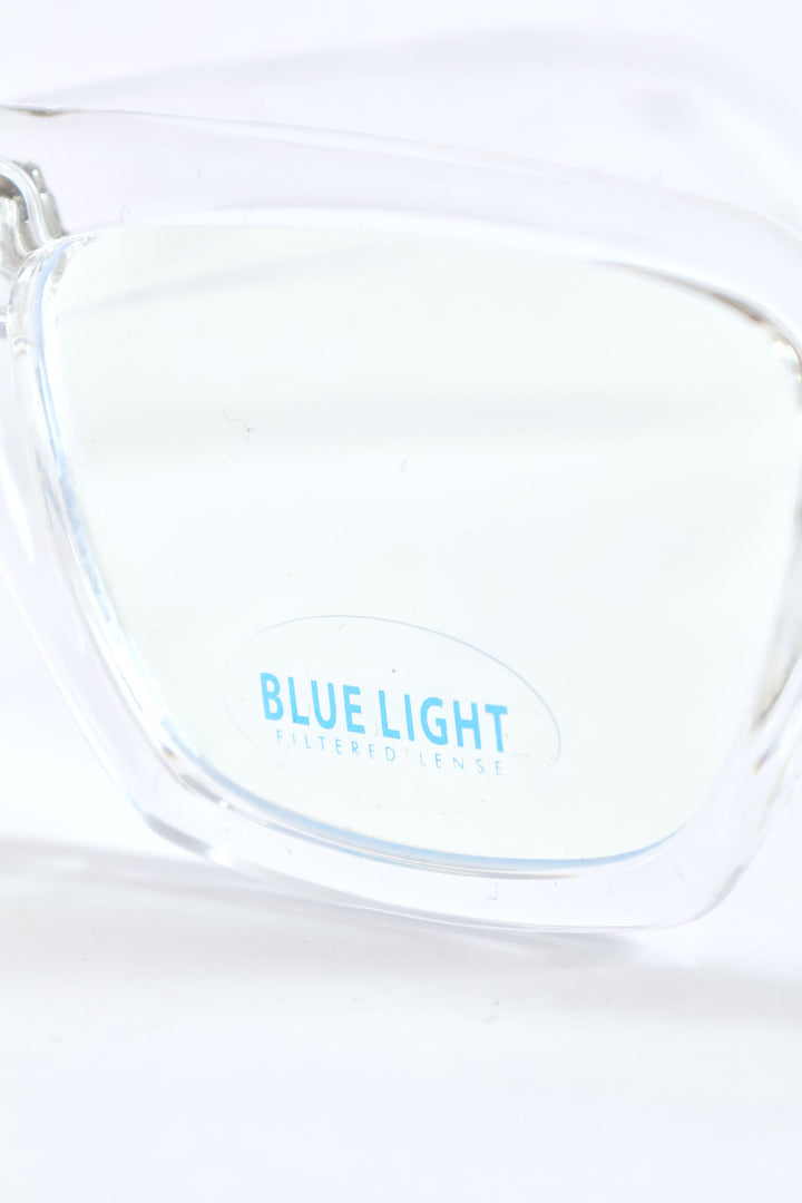 Chunky Square Cateye Glasses - Clear