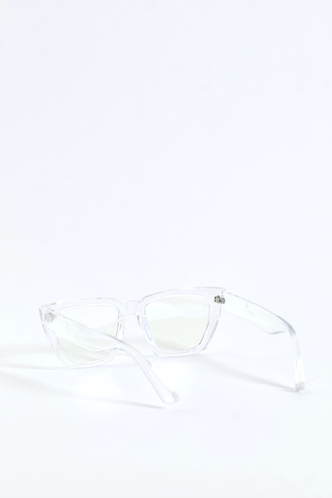 Chunky Square Cateye Glasses - Clear