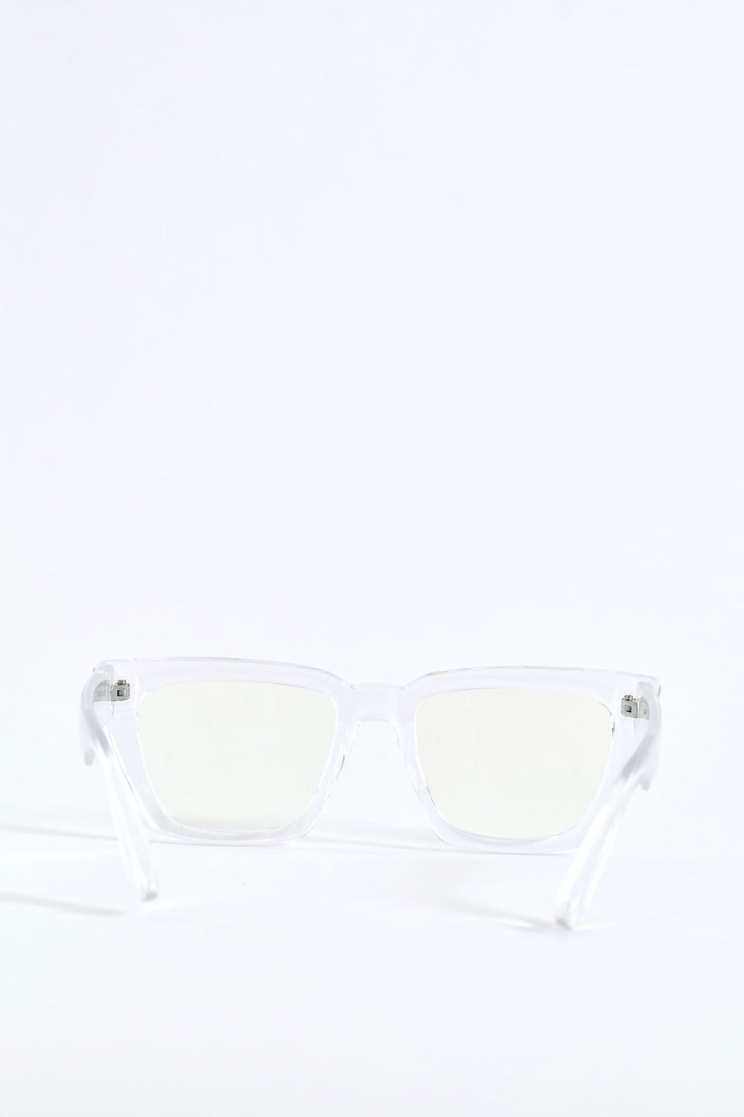 Chunky Square Cateye Glasses - Clear