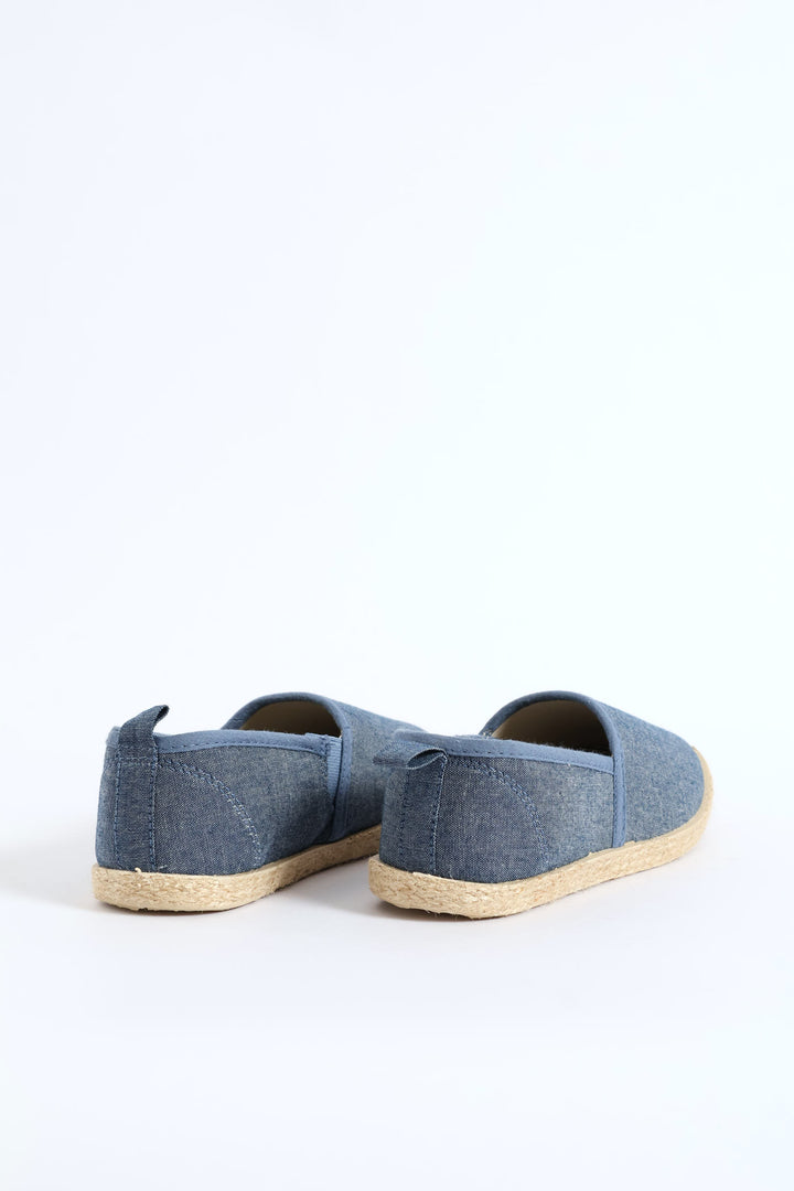 Boys Chambray Espadrille Sandal - Blue