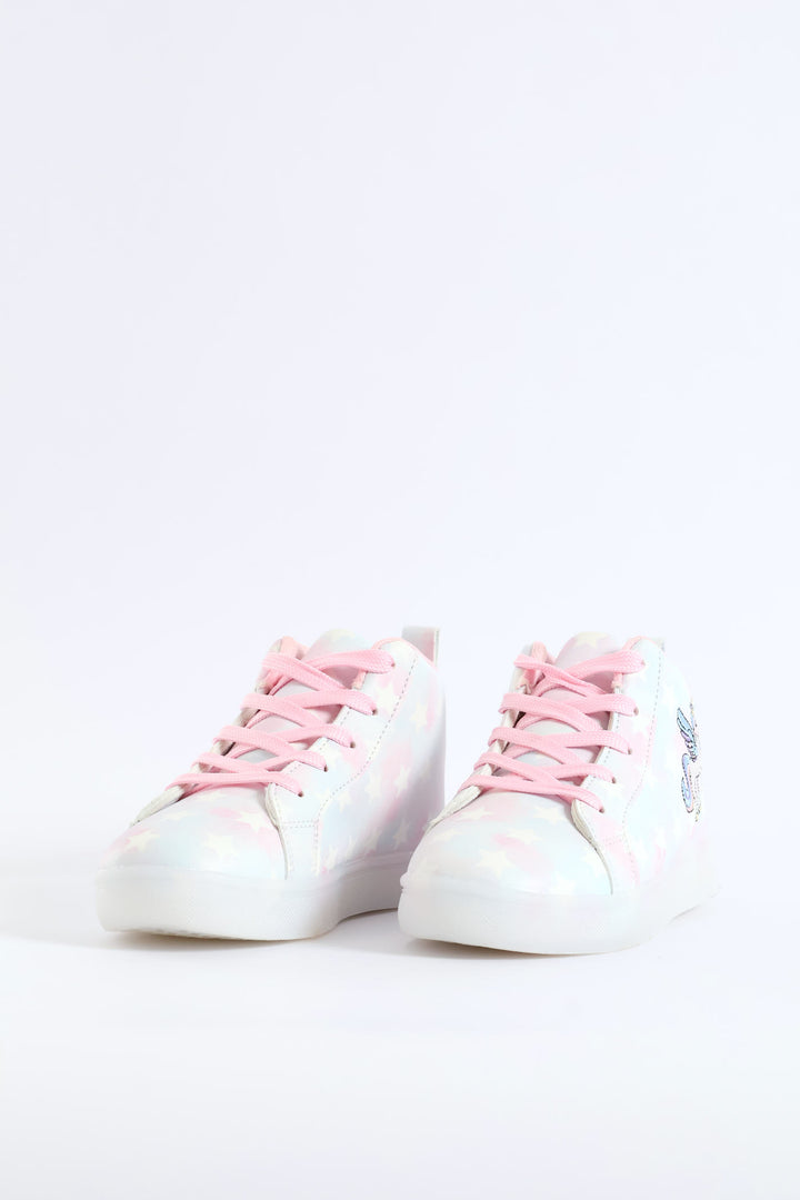 Girls Unicorn Light Up Hitop Sneaker - Multi