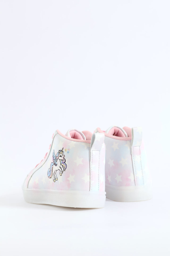 Girls Unicorn Light Up Hitop Sneaker - Multi