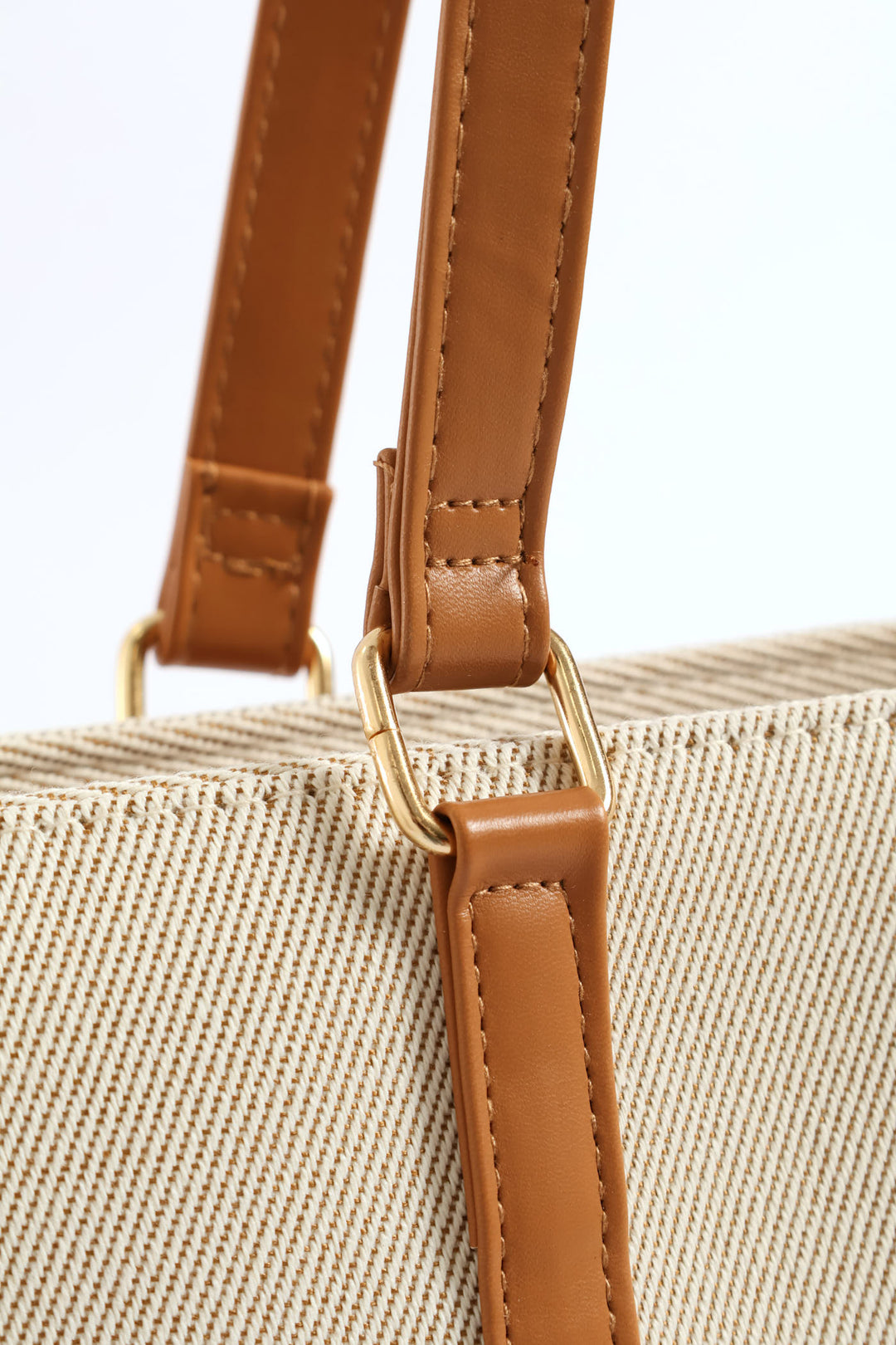 Colour Block Canvas Front Pocket Shopper