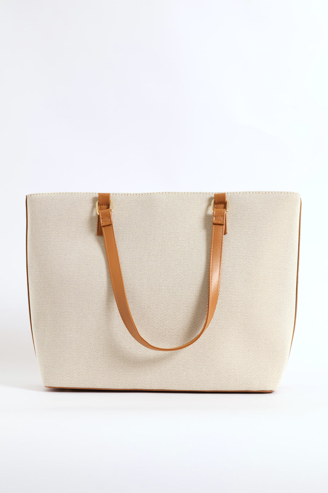 Colour Block Canvas Front Pocket Shopper