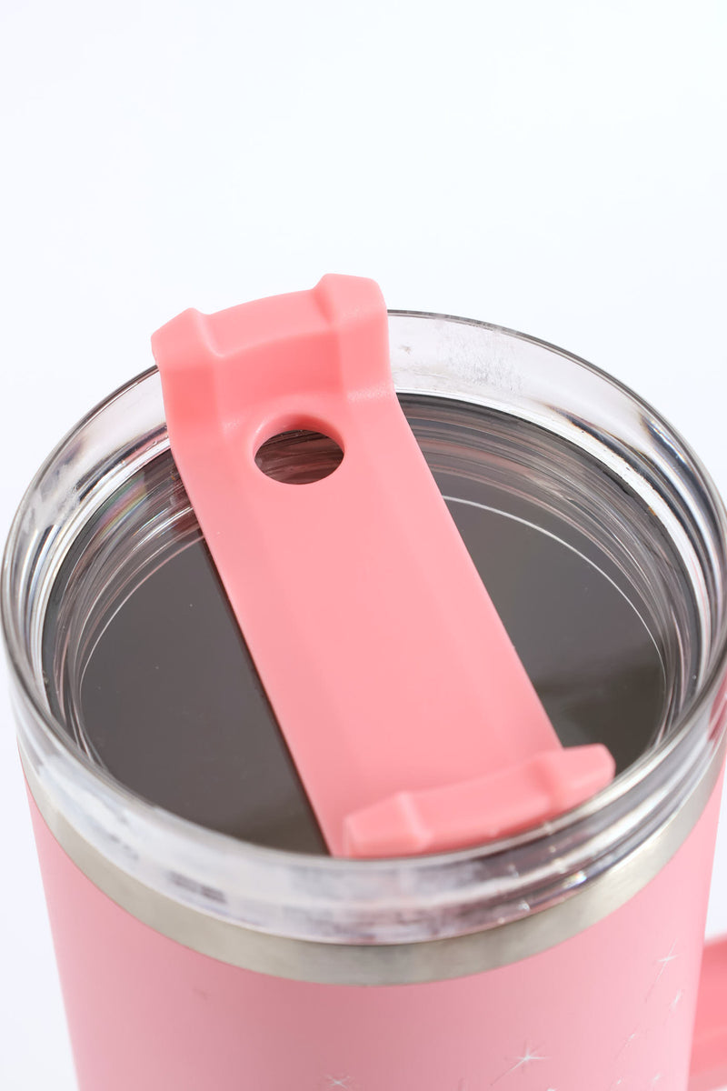 Large Metal Tumbler Flask - Pink