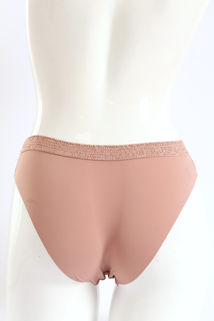 Microfibre & Lace Brazilian Panty - Blush