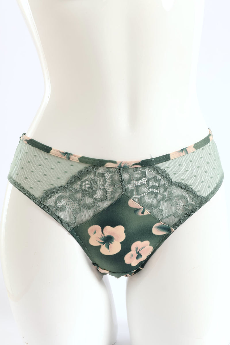 2 Pack Printed Bikini Panties - Sage/Pink