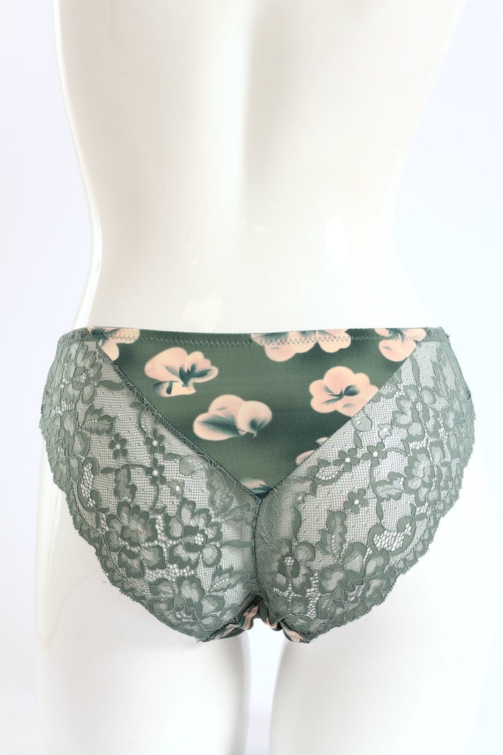 2 Pack Printed Bikini Panties - Sage/Pink