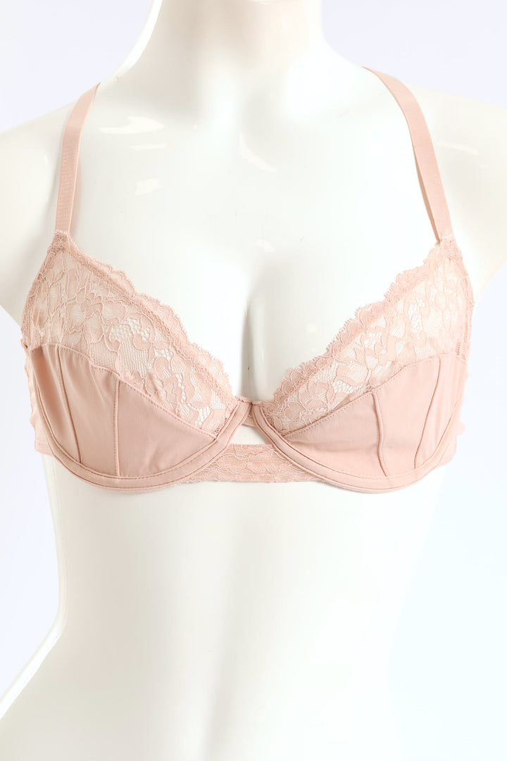 2 Pack Printed Wired Non-Padded Bra - Sage/Pink