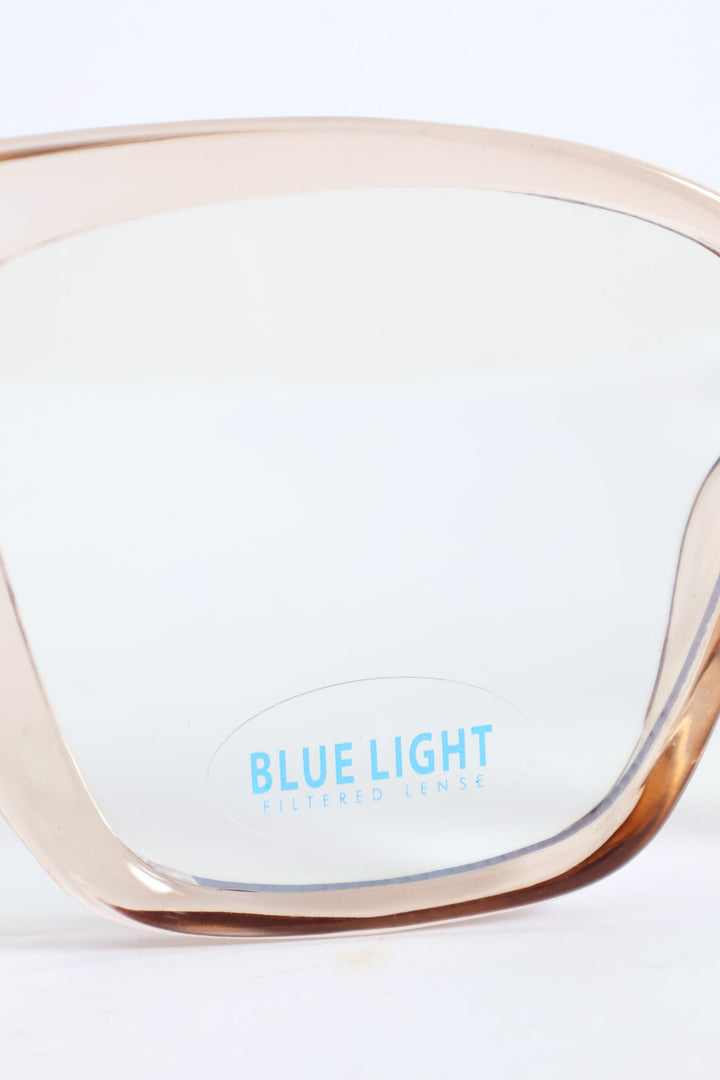 Bevelled Large Cateye Glasses - Light Grey