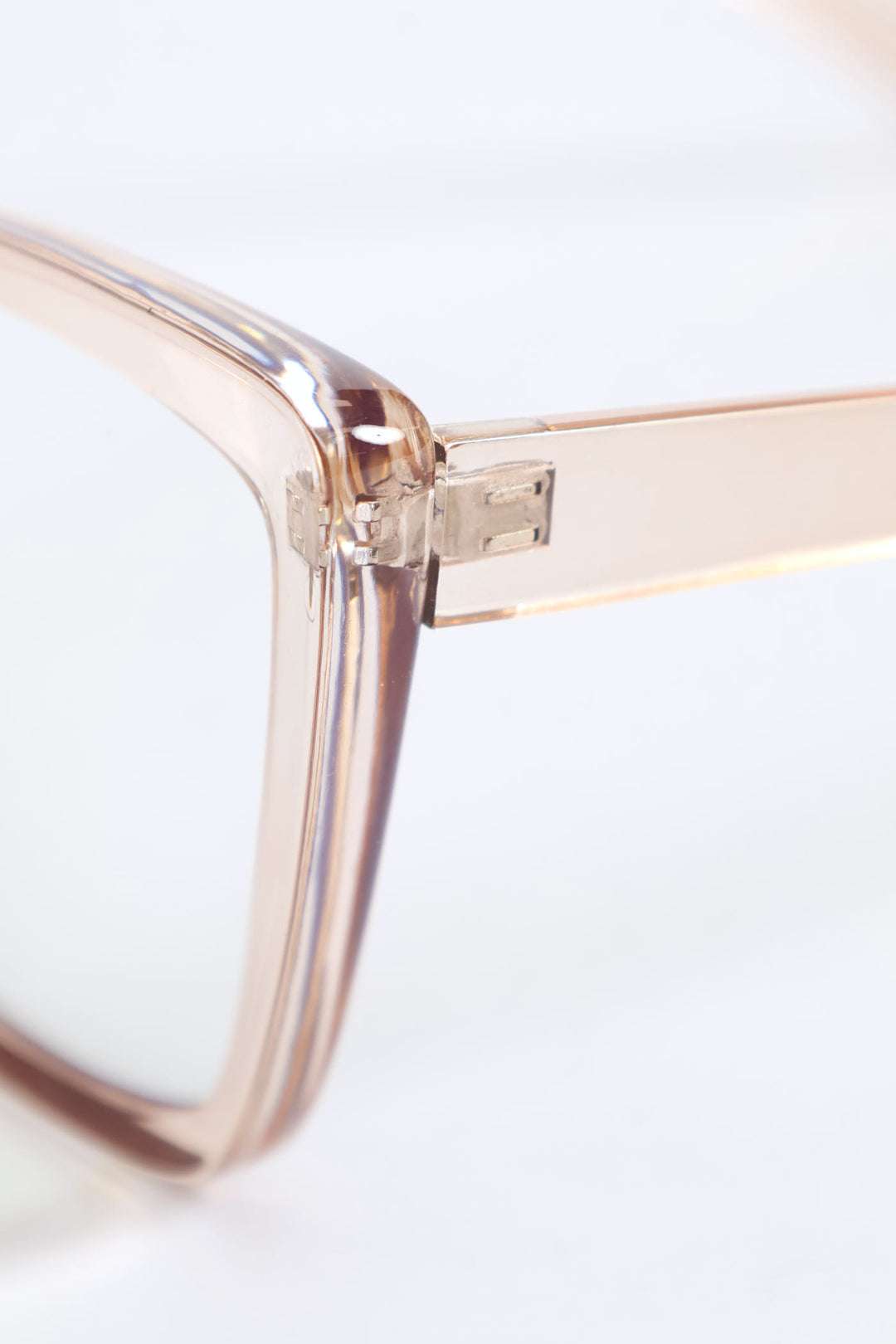 Bevelled Large Cateye Glasses - Light Grey