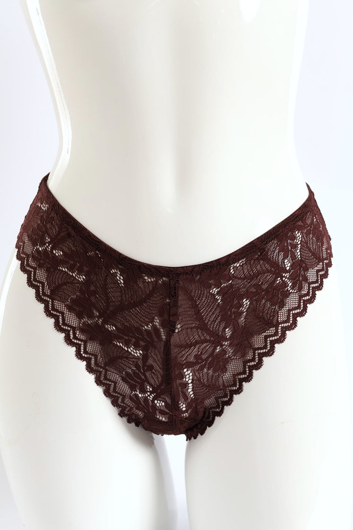 3 Pack Lace Brazilian Panties - Rose/Coastal/Fudge