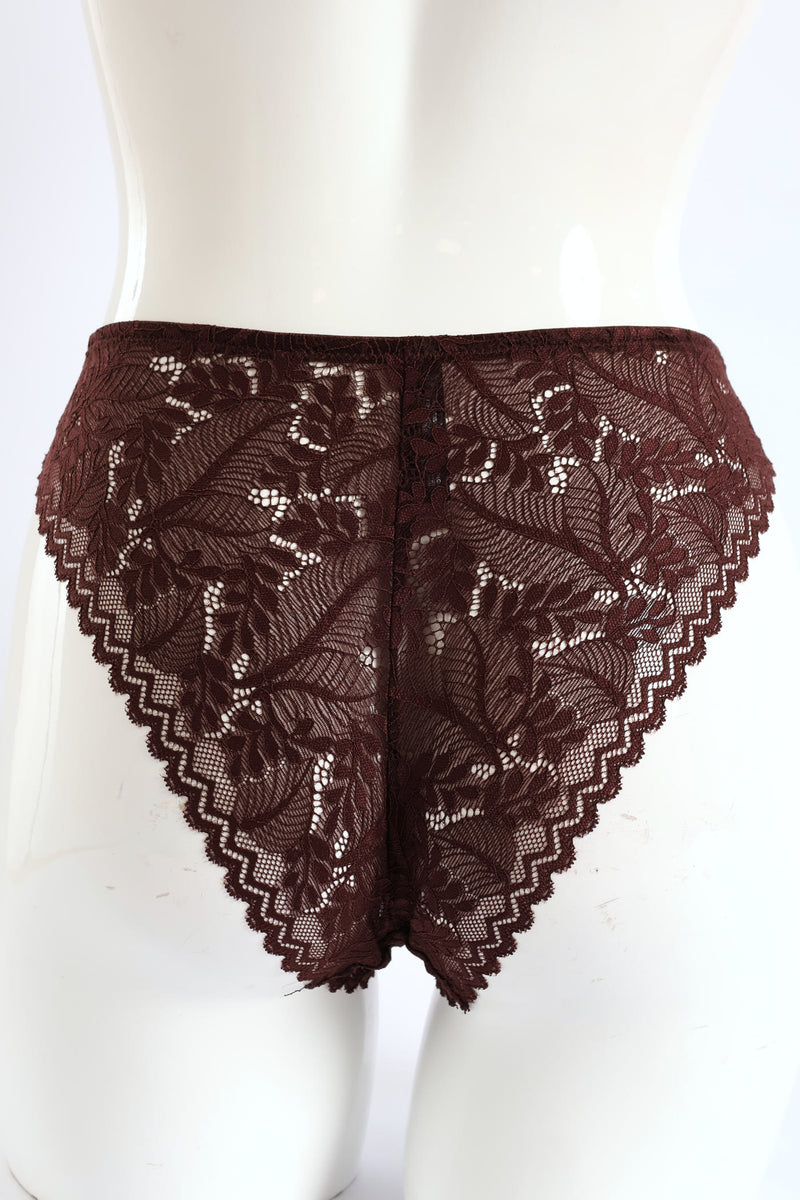 3 Pack Lace Brazilian Panties - Rose/Coastal/Fudge