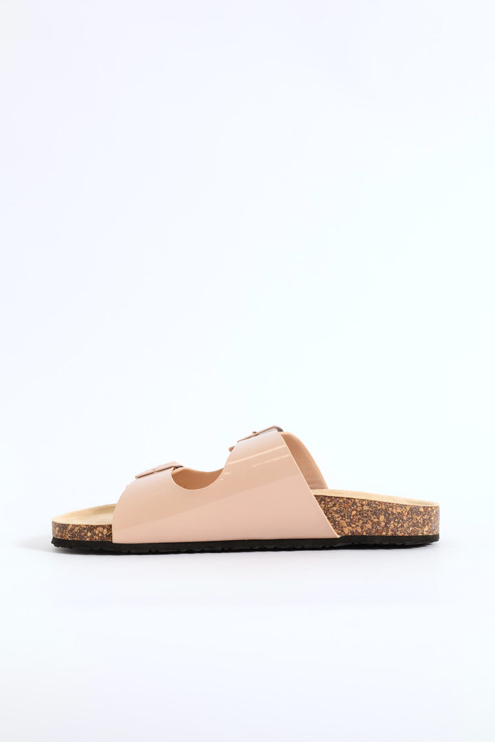 2 Strap Footbed Sandal - Beige