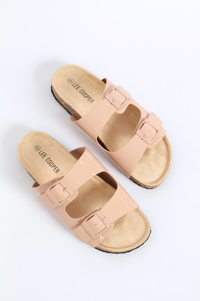 2 Strap Footbed Sandal - Beige
